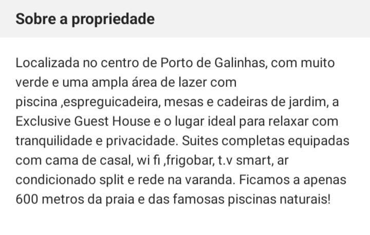 Exclusive Guest House Pôrto das Galinhas 外观 照片